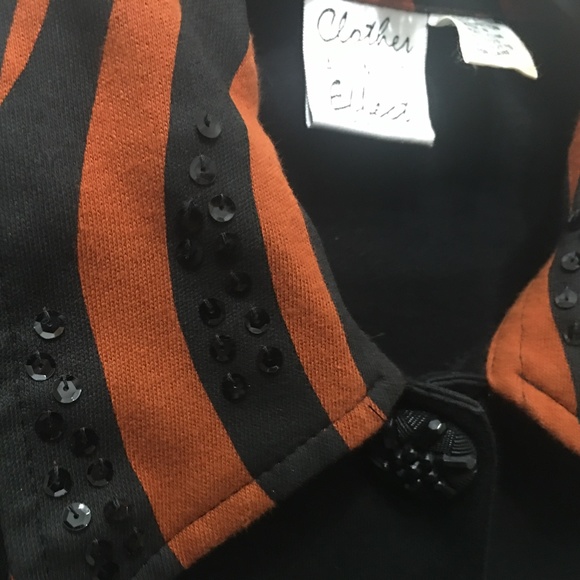 1980s womens Black cropped jacket animal print, sequins CLOTHES AND EFFECT - Picture 6 of 7